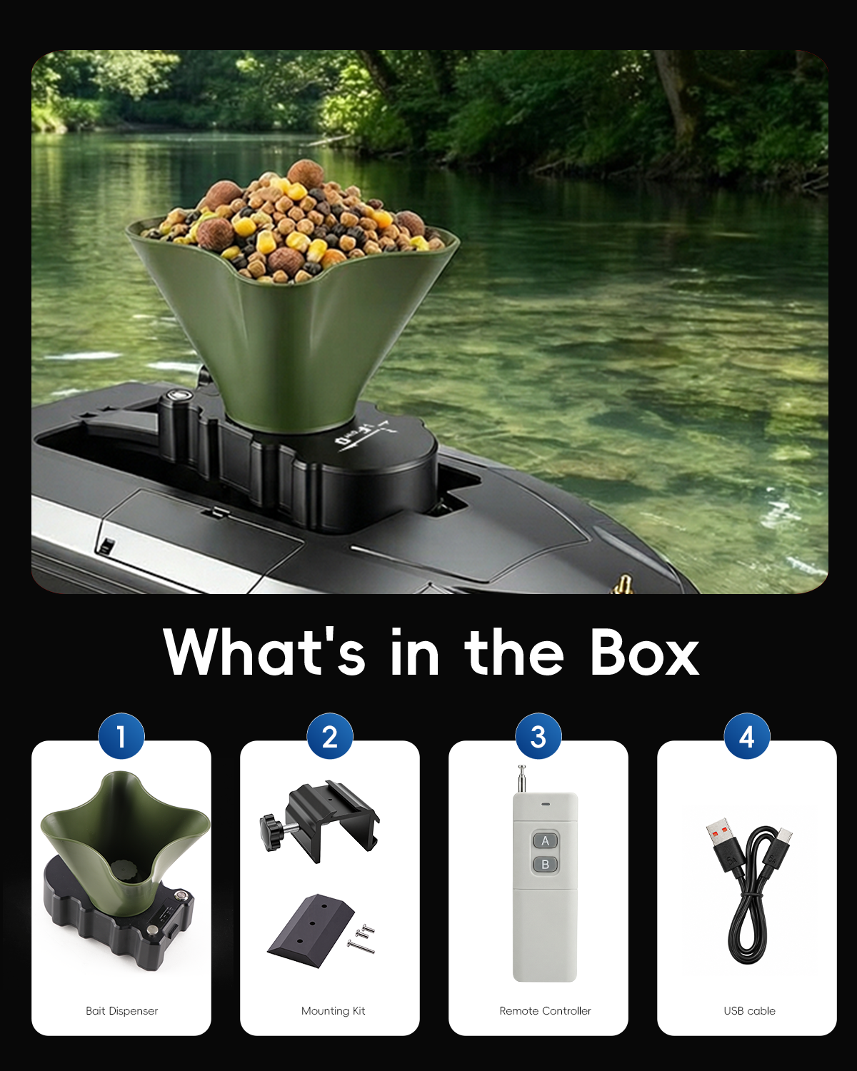 360° Rotating Bait Dispenser & – обзор и цена Fish Finder Cable