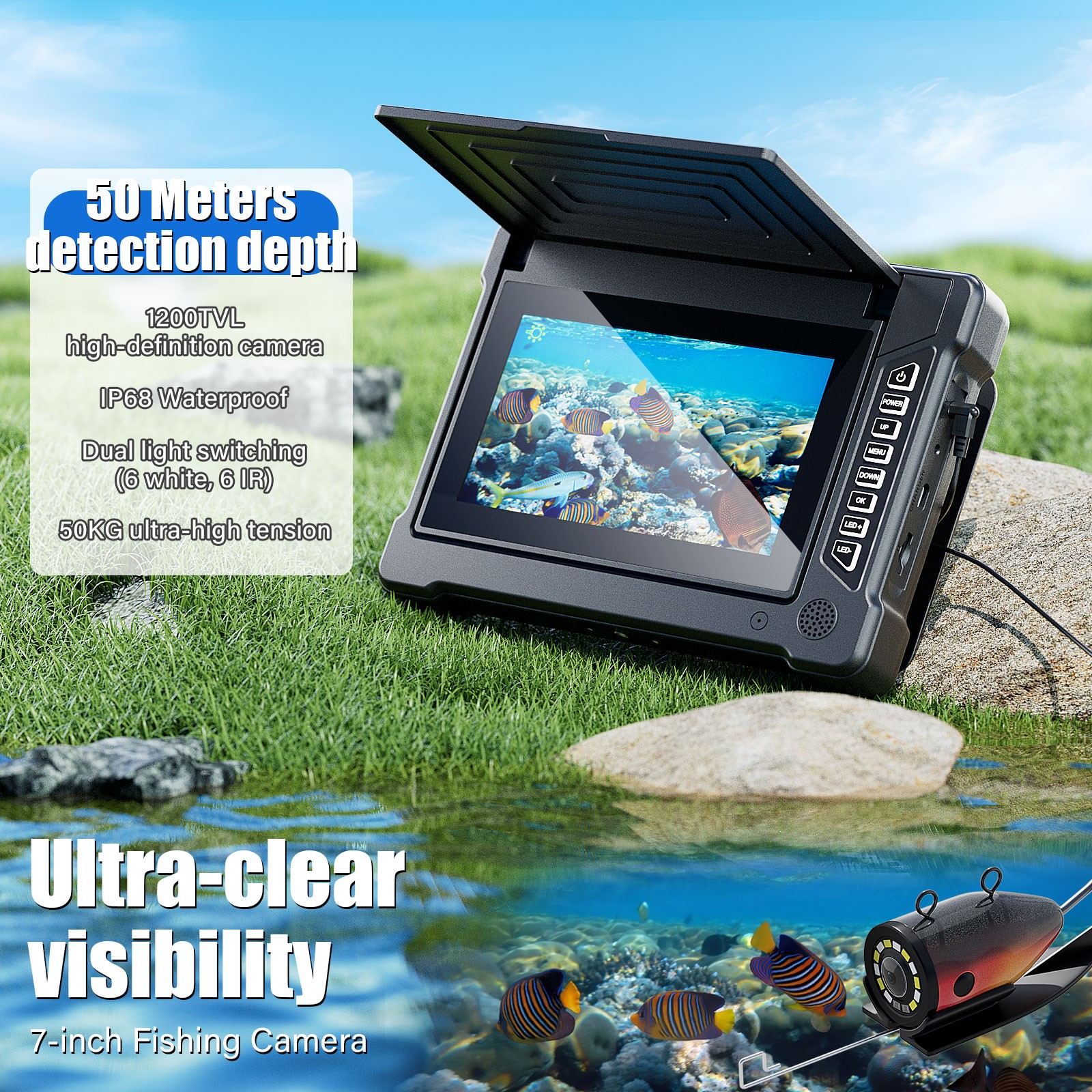 7 Inch 15M 1200TVL Underwater  – обзор и цена Fish Finder Cable