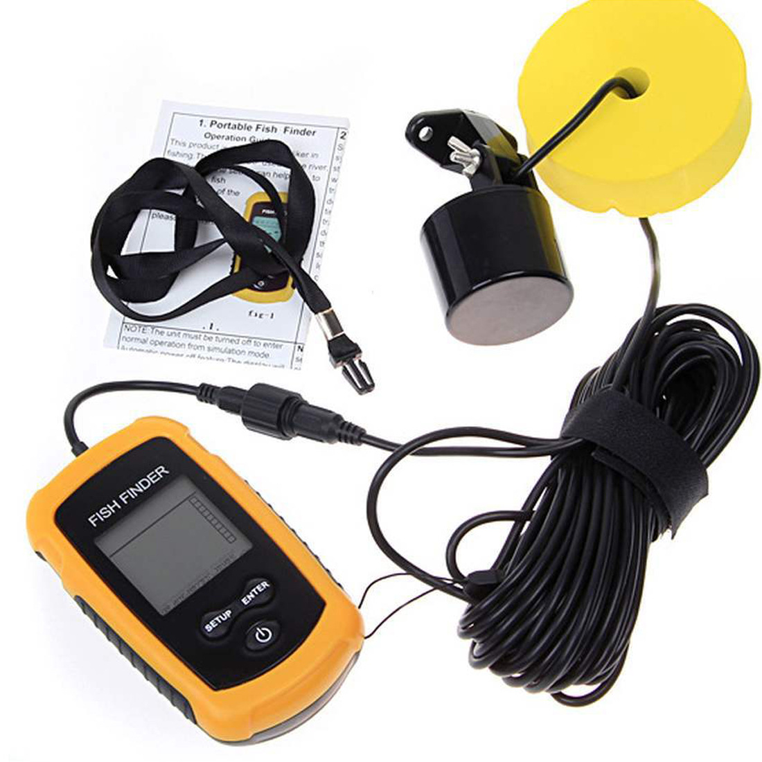 Alarm 100M Portable Sonar Fish – обзор и цена Fish Finder Transducer