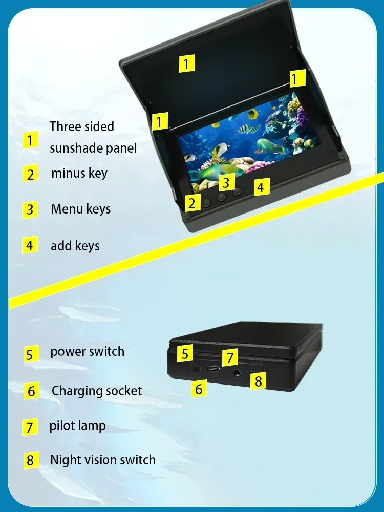 YS43A 4.3-inch Fish Detector U – обзор и цена Fish Finder Battery